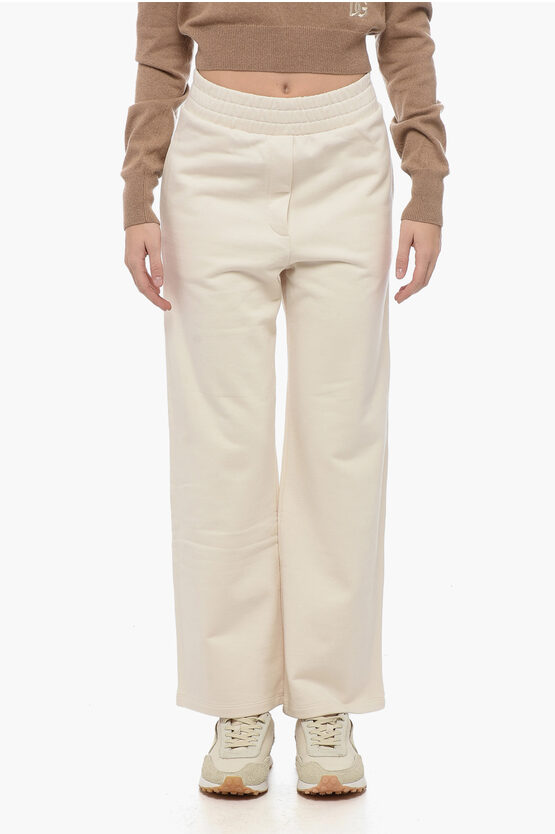 Shop Max Mara Weekend Wide-leg Pentola Joggers With Embroidered Logo