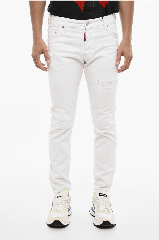 Shop Dsquared2 White Bull Light Wash Jeans