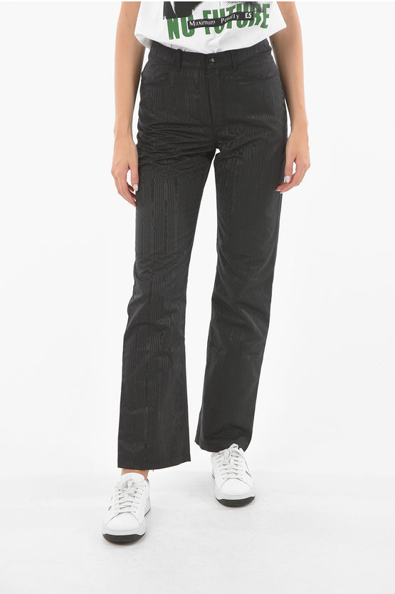 Marine Serre WHITE LINE High Waist Regular Fit Pants With Zipped