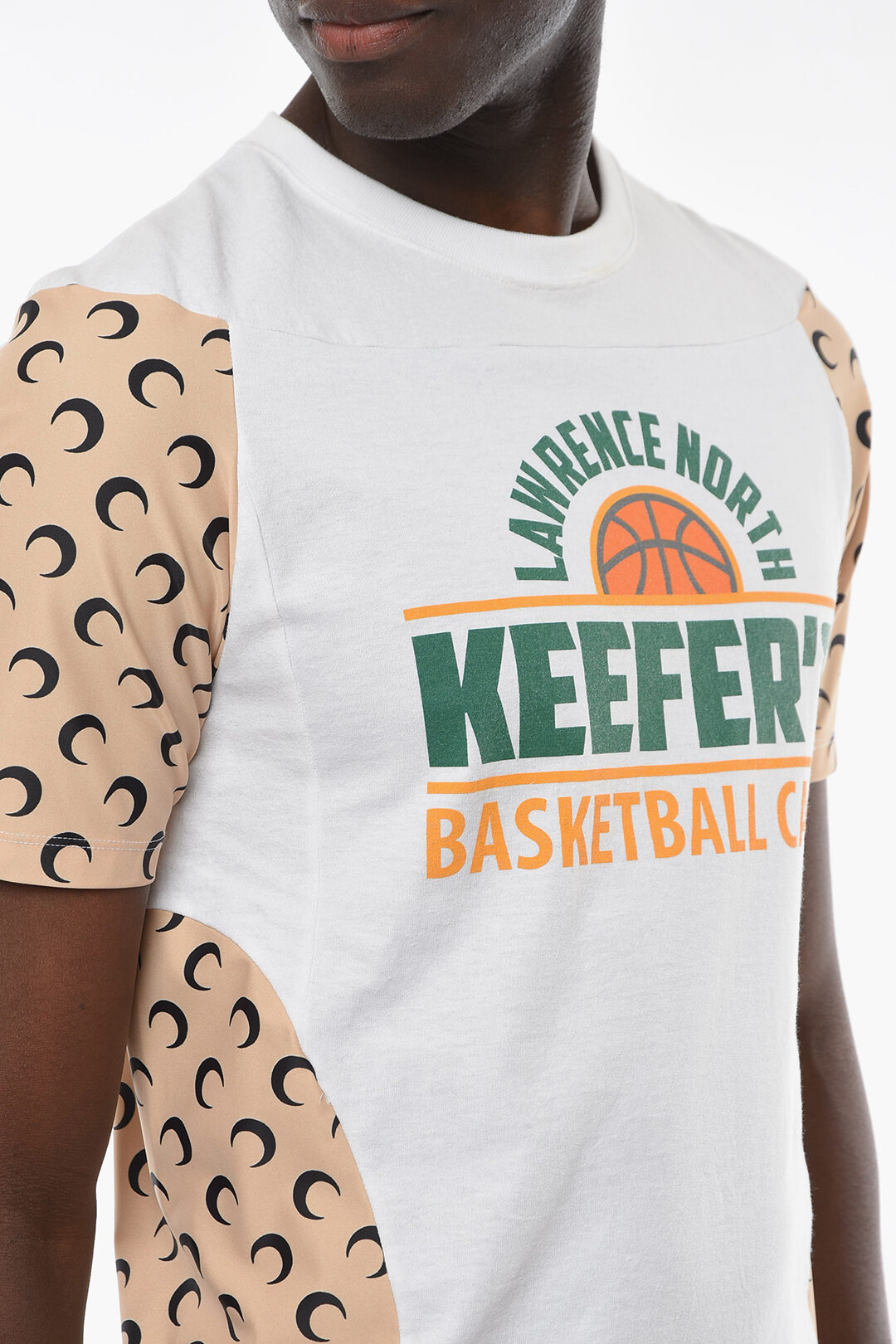 Marine Serre WHITE LINE REGENERATED UNISEX Monogram MOON T