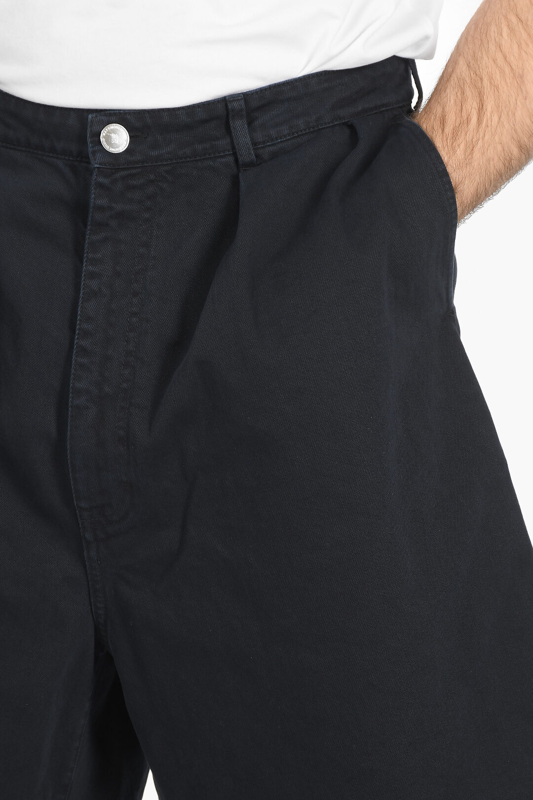 Raf Simons Wide Fit Double Pleated Denim Shorts men - Glamood Outlet