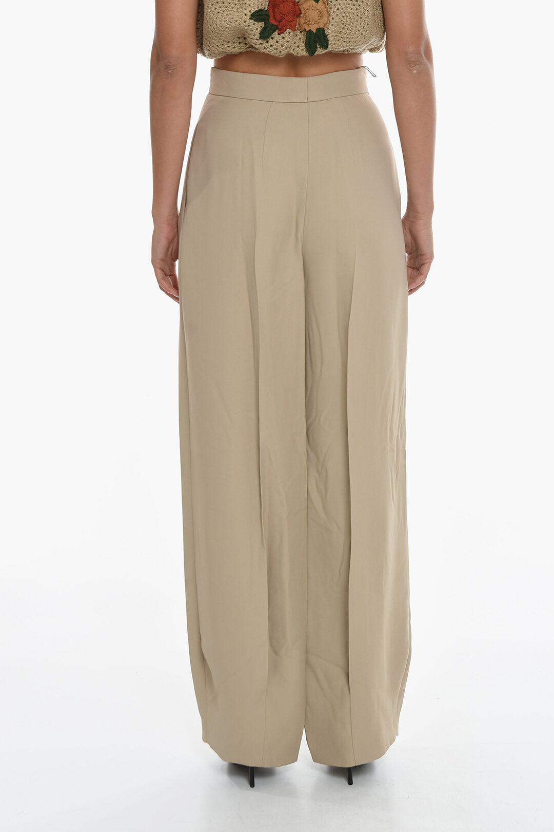 Fendi Wide Leg CADY Pants with Welt Pockets women Glamood Outlet