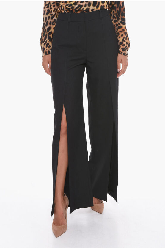 Burberry Wide-leg Charlie Trousers With Front Slits