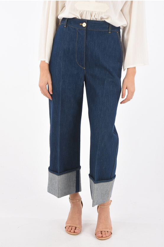 Patou Wide leg Jeans ICONIC with cuffed ankles women - Glamood Outlet