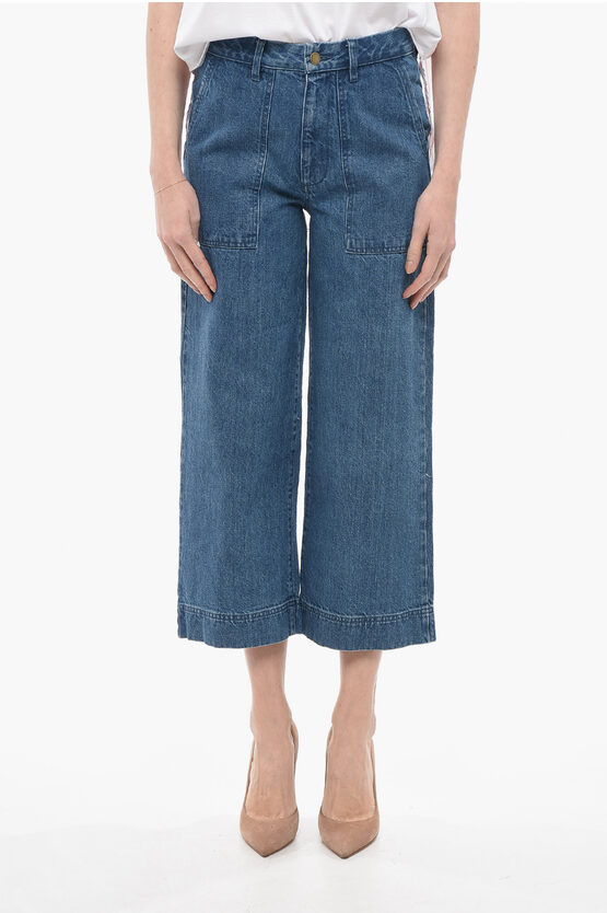 Shop Barbour Wide Leg Jeans With Maxi Patch Pockets 26cm