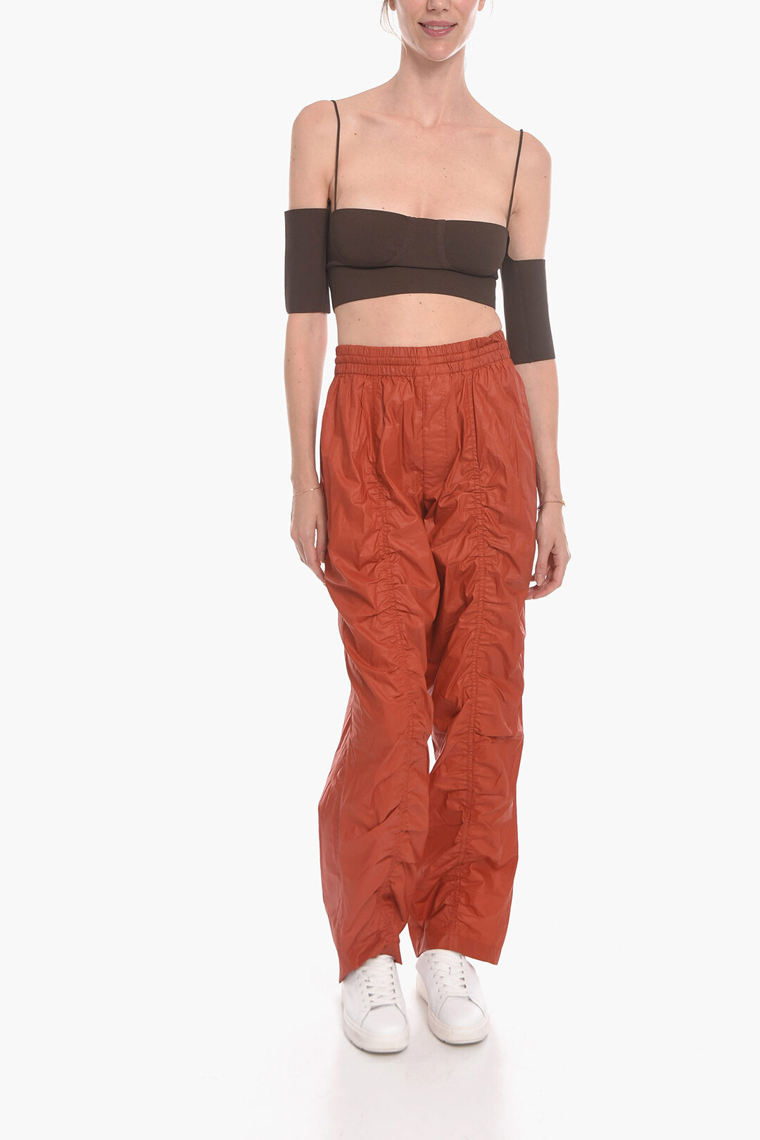 Daily Practice by Anthropologie Drawstring Ruched-Ankle Wide-Leg Trousers |  Anthropologie UK