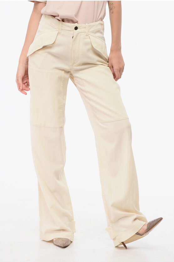 Etro Wide Leg Nina Virgin Wool Pants In Neutral