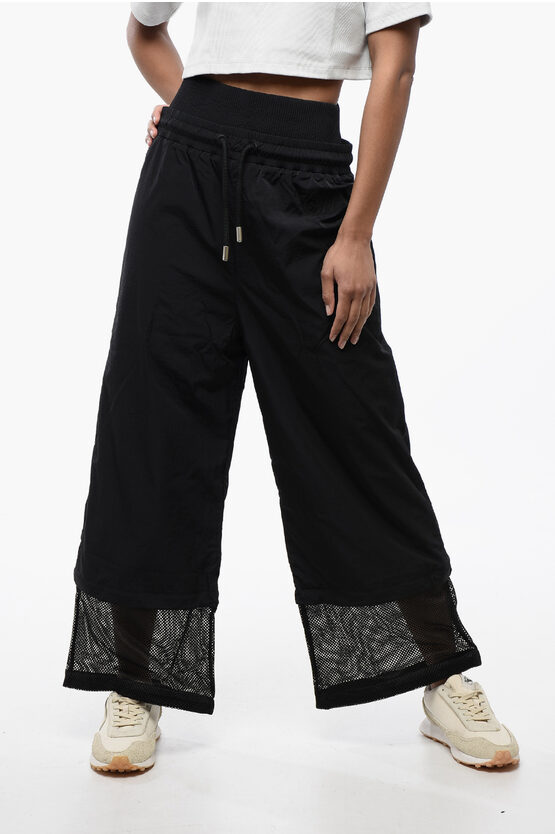Off-white Wide Leg Nylon Crispy Pants With Removable Cuffs