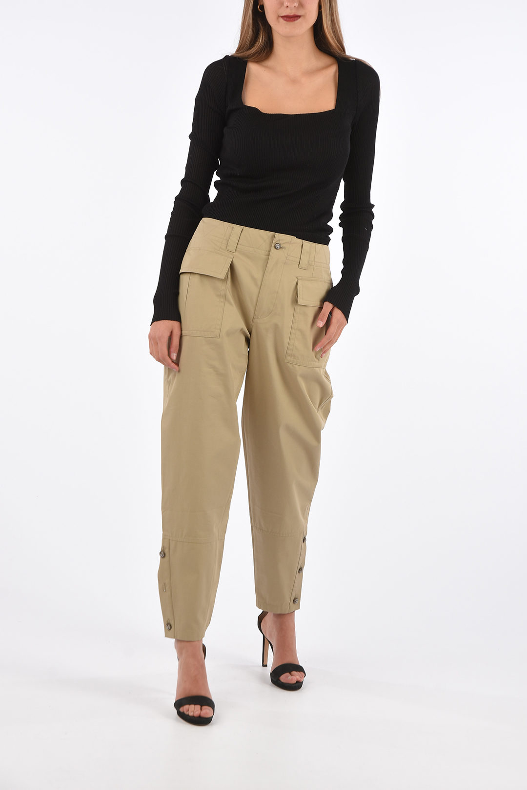Dolce & Gabbana Wide leg pants with ankle button women - Glamood 