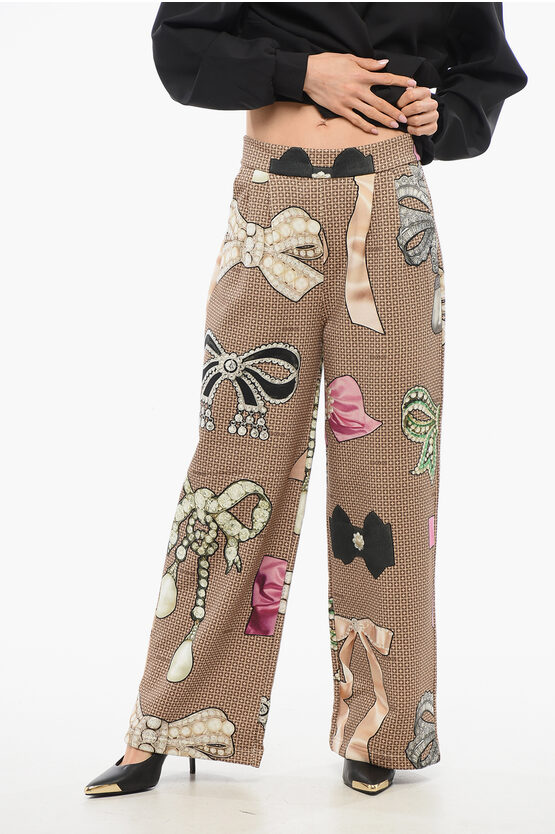 Viktor & Rolf Wide Leg Pants With Bow Print