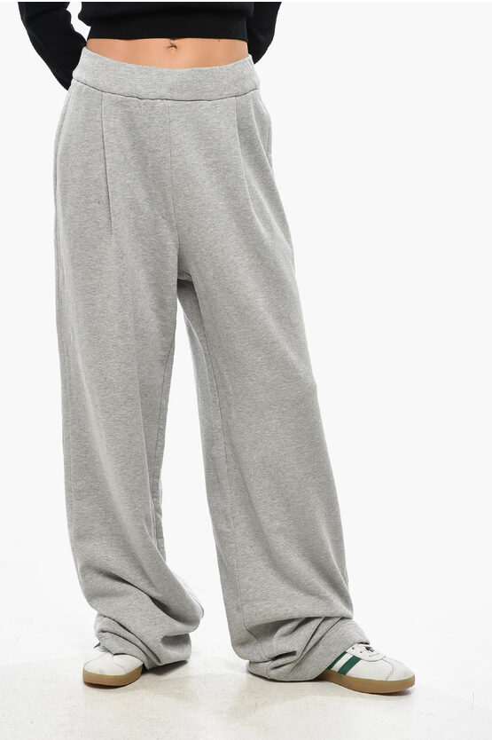 Dries Van Noten Wide Leg Pants With Drawstring Waist In Gray