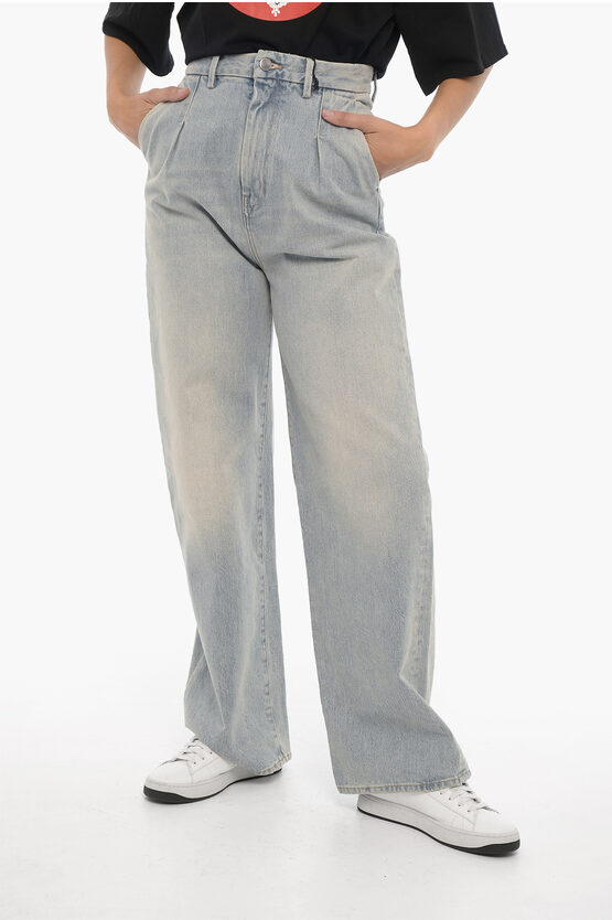 LOULOU STUDIO WIDE LEG SINGLE-PLEAT JEANS 26CM