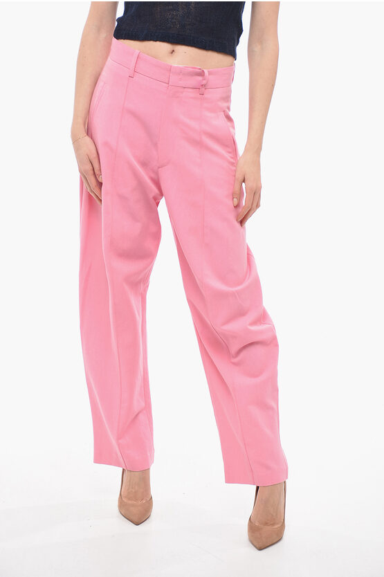 Isabel Marant Wide Leg Sopiavea Pants With High Waist In Pink