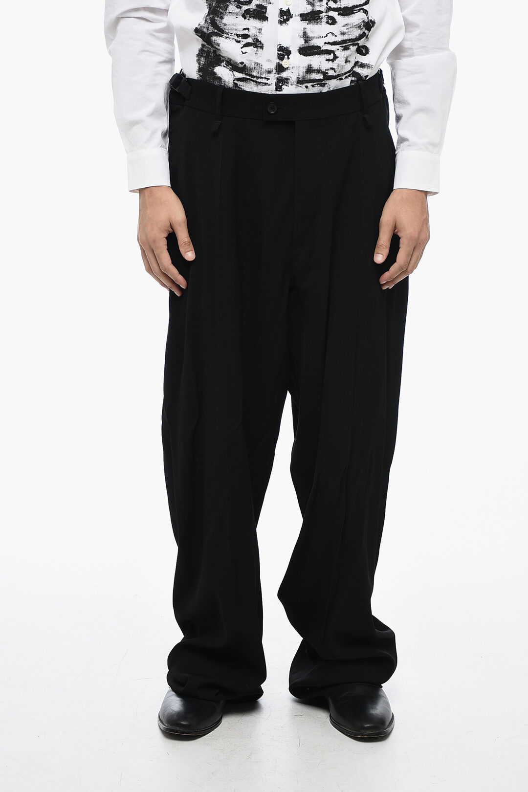 Balenciaga Wide-Leg Tailoring Pants with Martingale men - Glamood