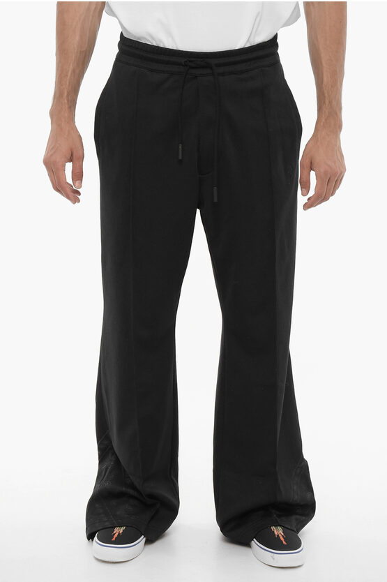 Shop Marcelo Burlon County Of Milan Wide Leg Track Pants With Drawstring Waist