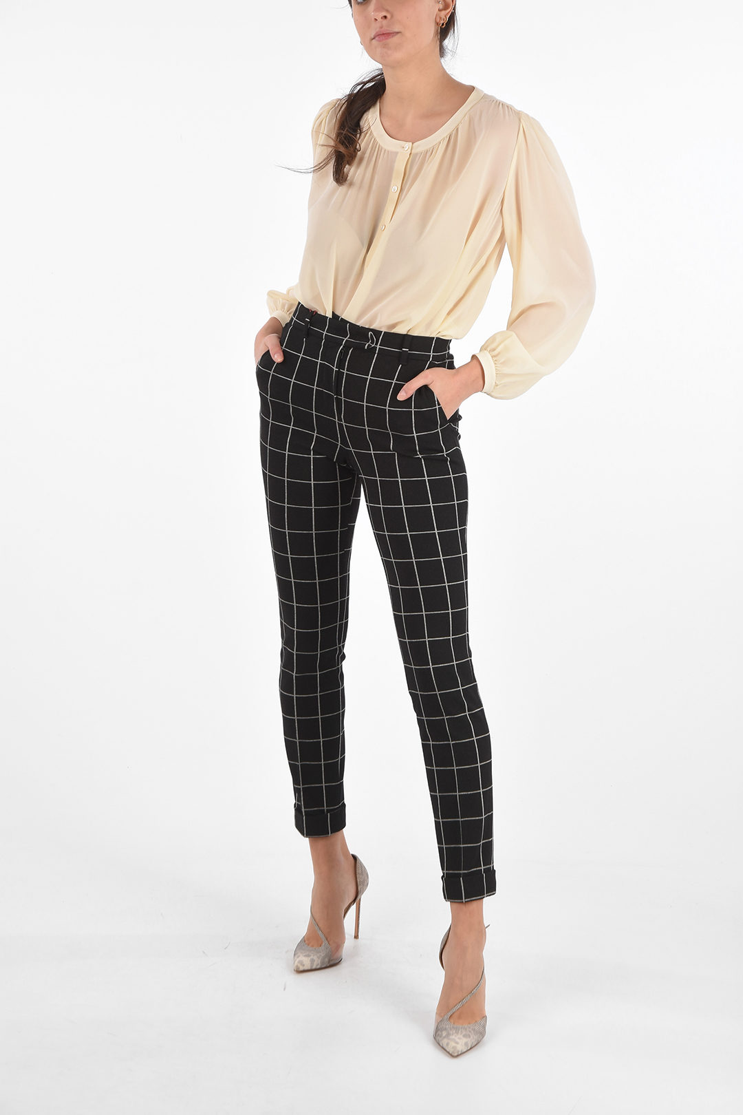 Ladies Maroon Check Pant, Waist Size: 30.0 at Rs 350/piece in Noida | ID:  24634149162