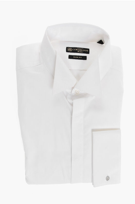 Corneliani Wing-tip Cotton Shirt With Hidden Buttoning Grösse 41