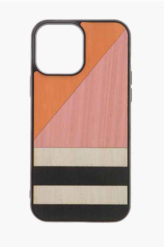 Wood'd Wooden Ratio Pink Iphone 13 Pro Max Hard Case In Multi