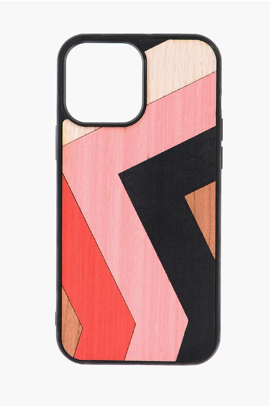 Wood'd Wooden Sunset Iphone 13 Pro Max Hard Case In Pink