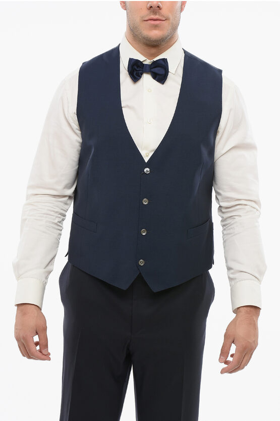 Corneliani Cc Collection Virgin Wool Refined Vest With Back Martingale