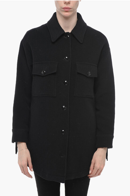 Woolrich Wool Alaskan Coat With Collar In Multi