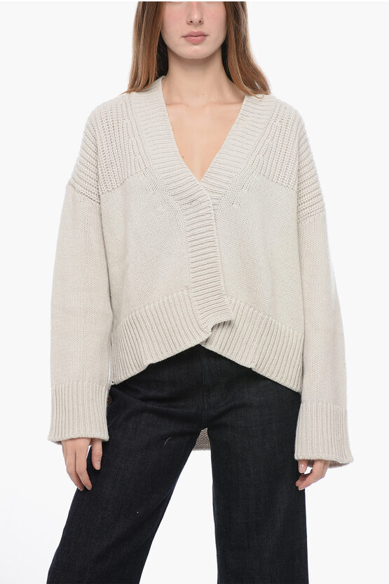 Shop Dondup Wool And Cashmere Cardigan With V-neck