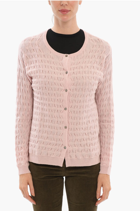 Woolrich Wool And Cashmere Cardigan In Pink