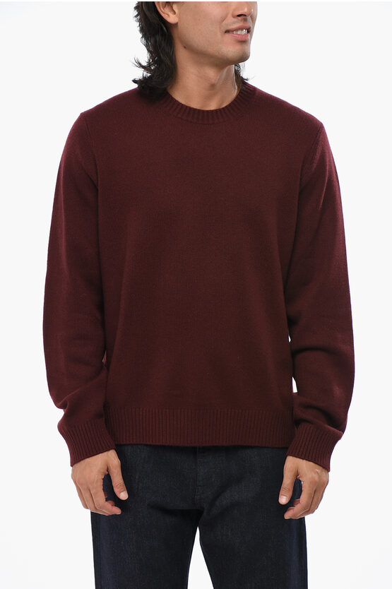 Vince Wool And Cashmere Crew-neck Sweater With Ribbed Edges In Brown