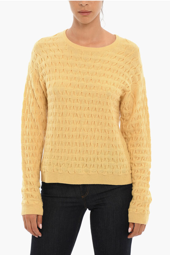 Woolrich Wool And Cashmere Crew-neck Jumper In Yellow