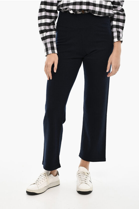 Woolrich Wool And Cashmere Palazzo Pants In Black