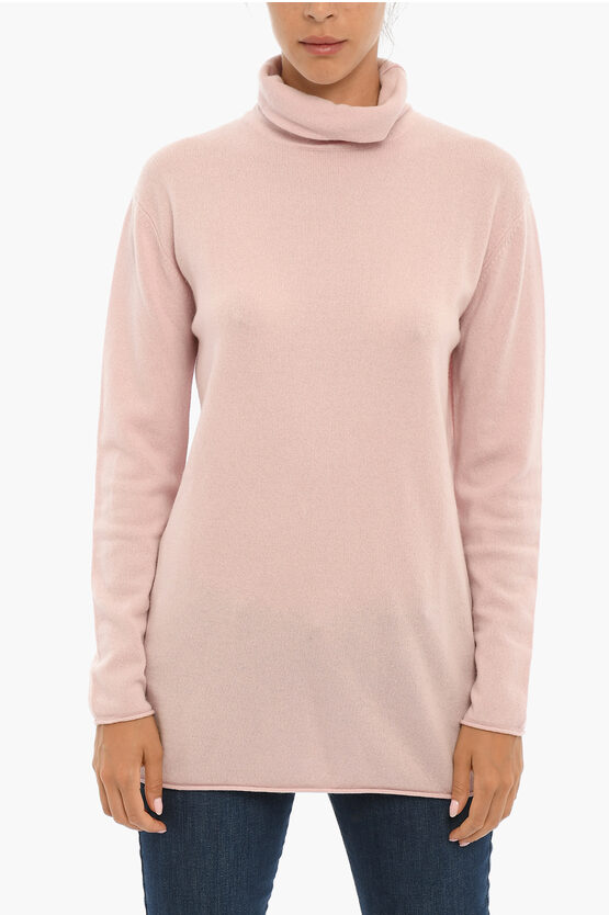 Woolrich Wool And Cashmere Turtle-neck Sweater In Pink