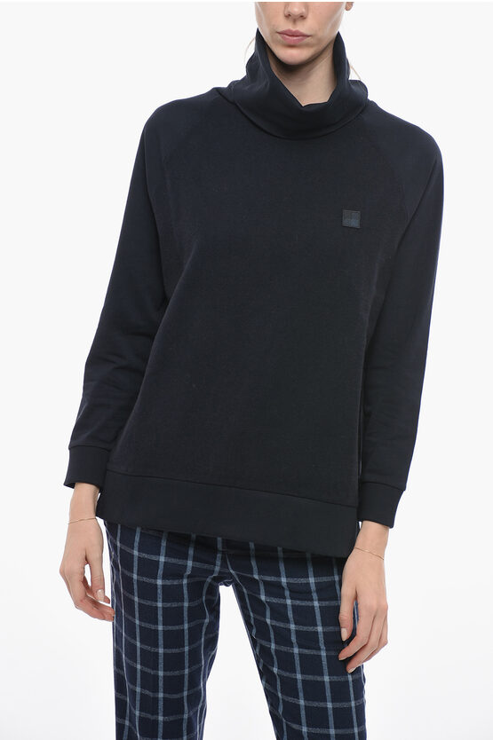 Woolrich Wool And Cotton Sweater With Turtleneck In Blue