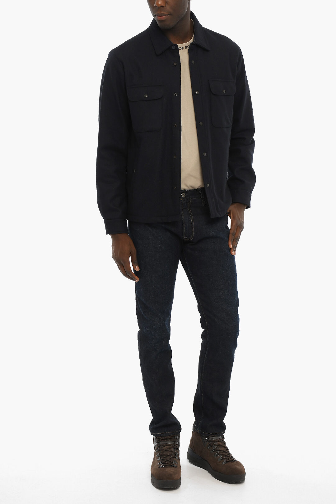 Woolrich Wool and Inner Nylon ALASKAN Overshirt with Snap Woolrich Wool and Inner Nylon ALASKAN Overshirt with Snap