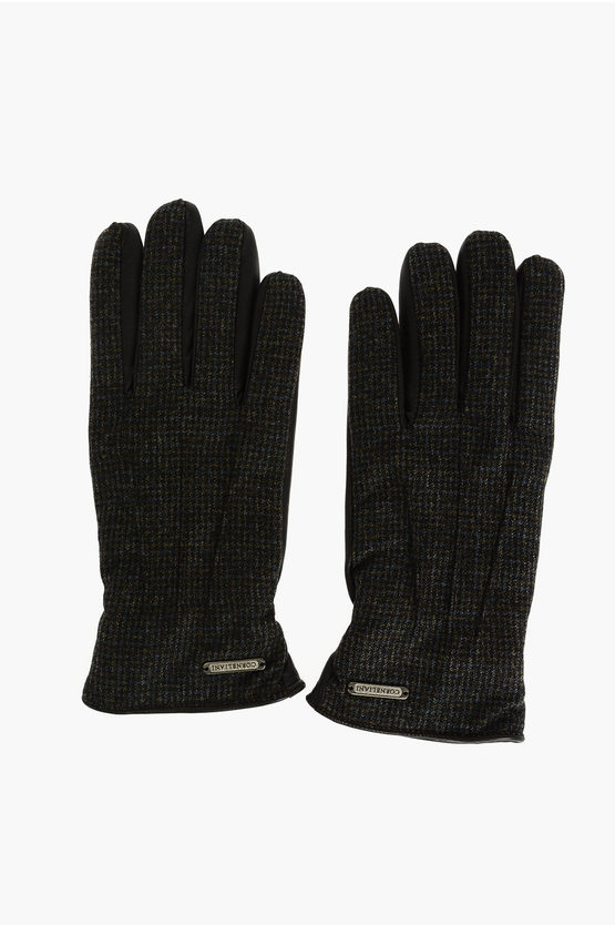 Corneliani Wool And Leather Gloves