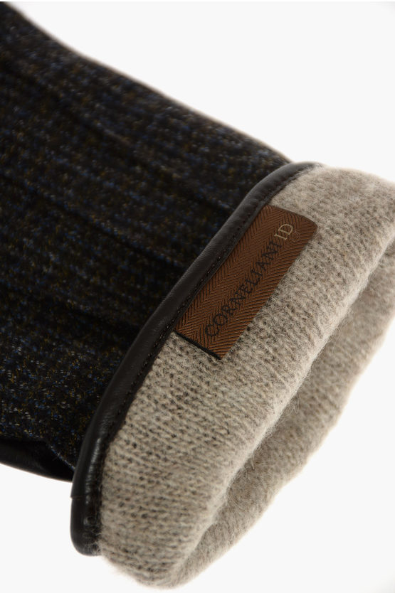 Corneliani Wool and Leather Gloves men Glamood Outlet