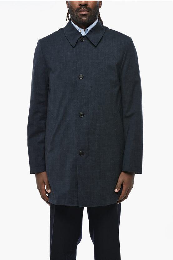Paul Smith Wool And Linen Jacket With Removable Inner Vest In Blue