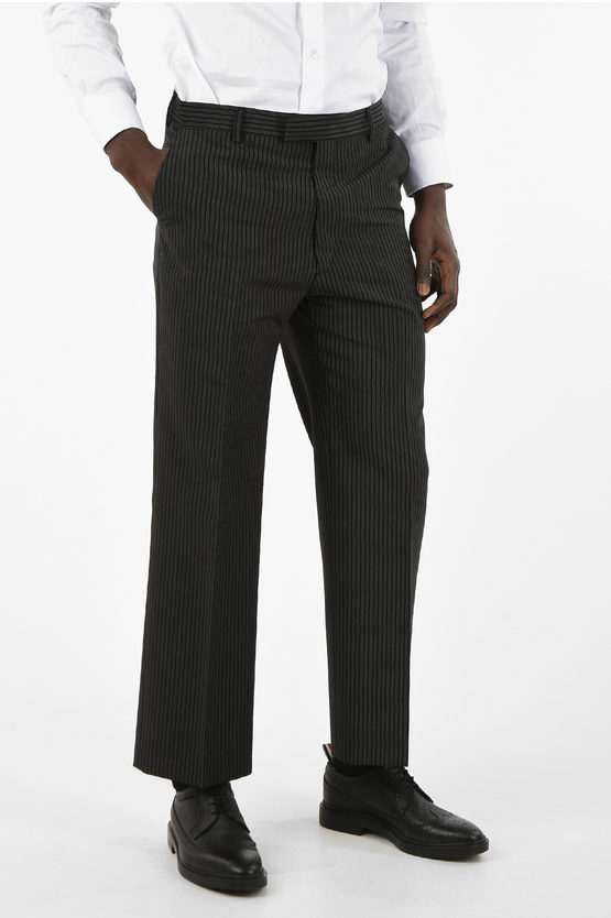 パンツ PRADA Striped pants Prada Striped Denim Straight-Leg Pants - Bergdorf Goodman