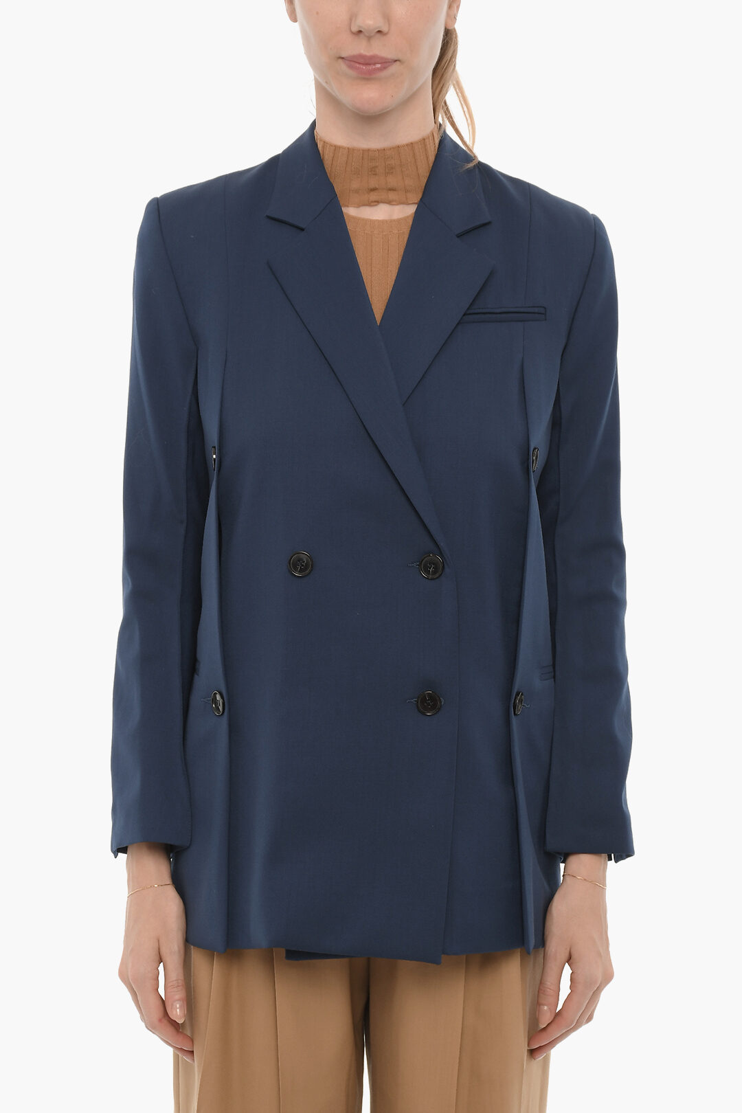 Eudon Choi Wool BEATRICE Double-Breasted Blazer with Back