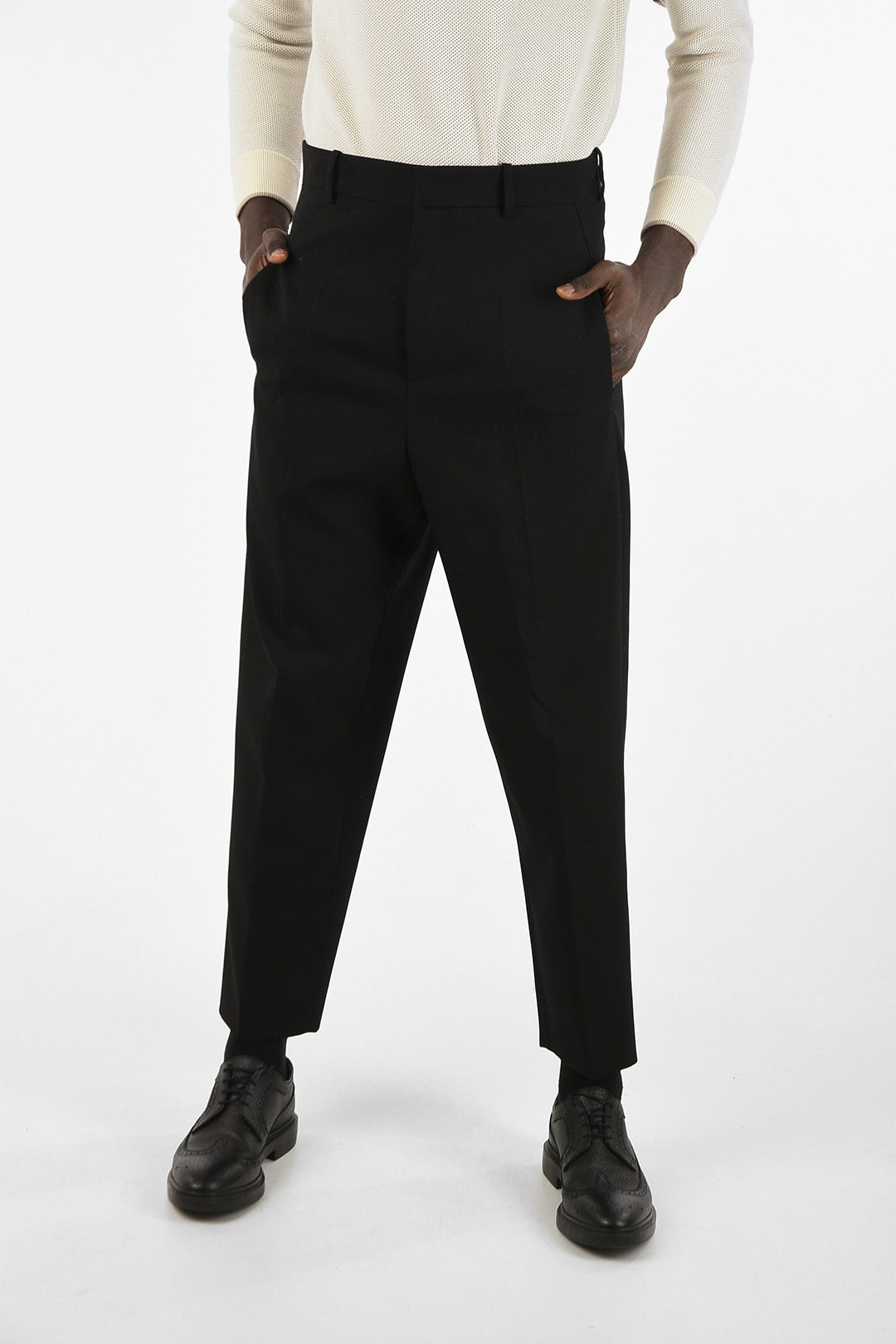 Jil Sander wool belt loops trousers men - Glamood Outlet