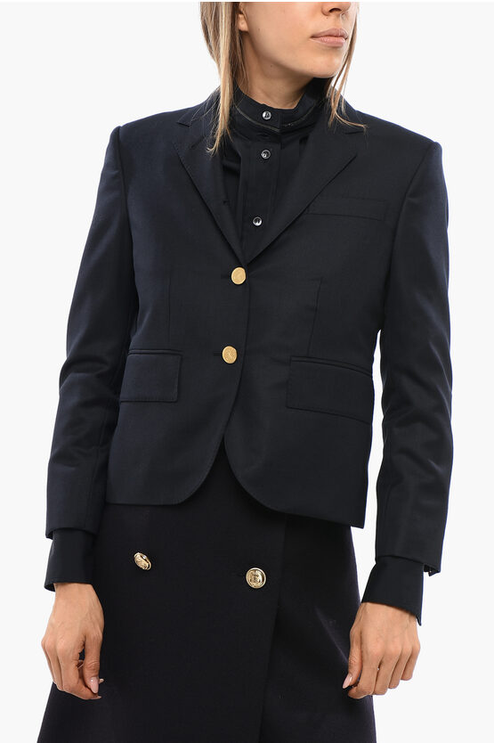 Thom Browne Wool Blazer With Golden Effect 2-buttons