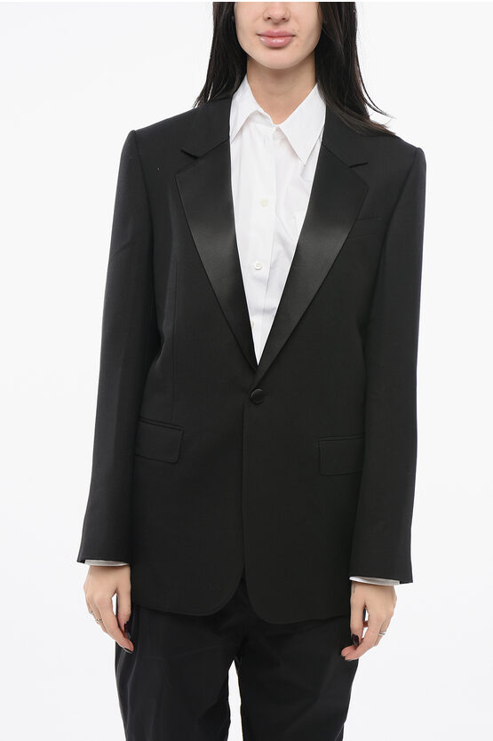 Celine Wool Blazer With Satin Lapel