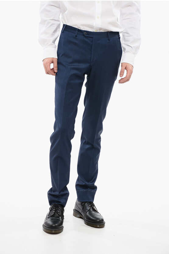 Corneliani Wool Blend Academy Pants With Belt Loops