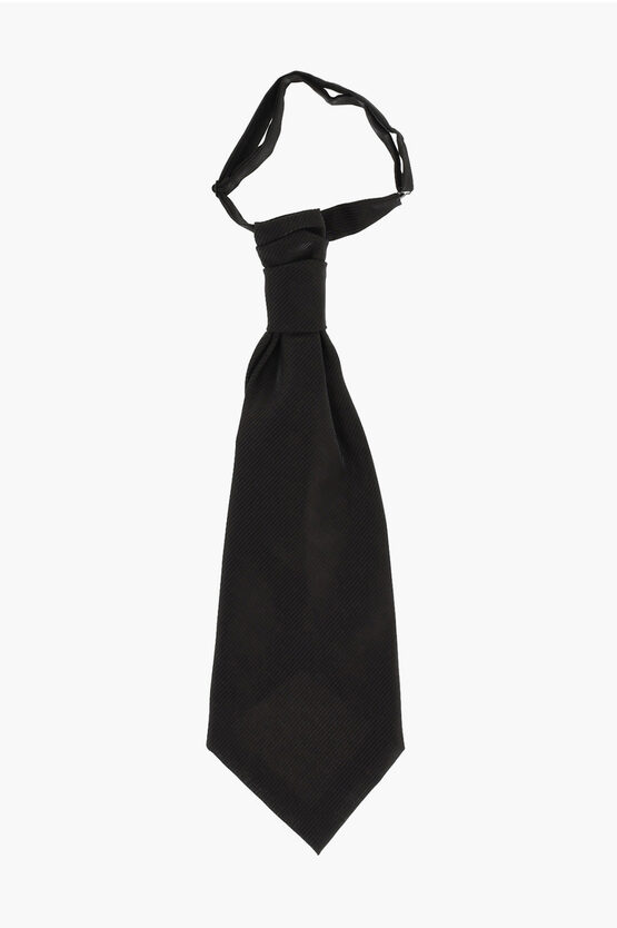 Corneliani Wool Blend Ascot Tie With Tone On Tone Stripes
