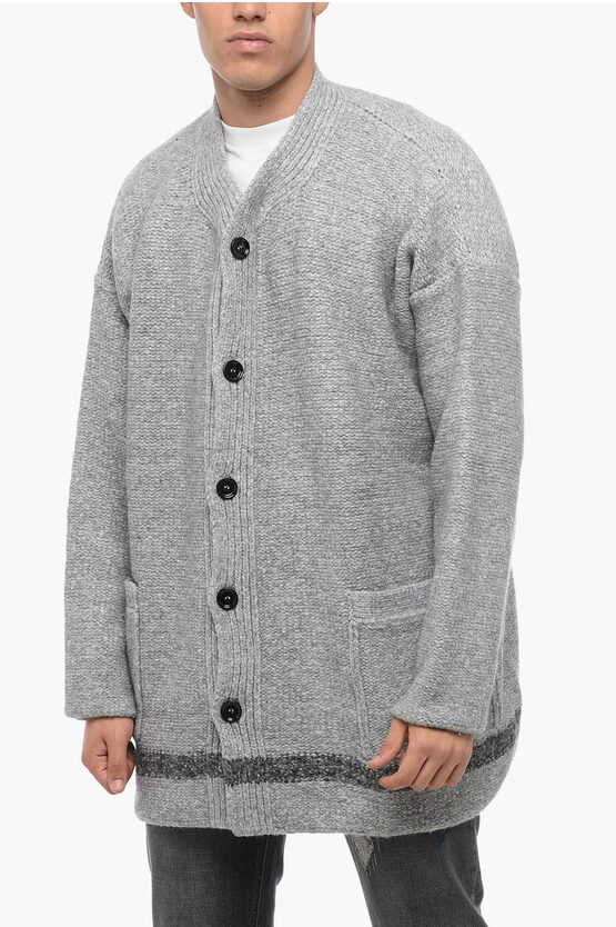 Shop Dolce & Gabbana Wool Blend Cardigan With Patch Pockets