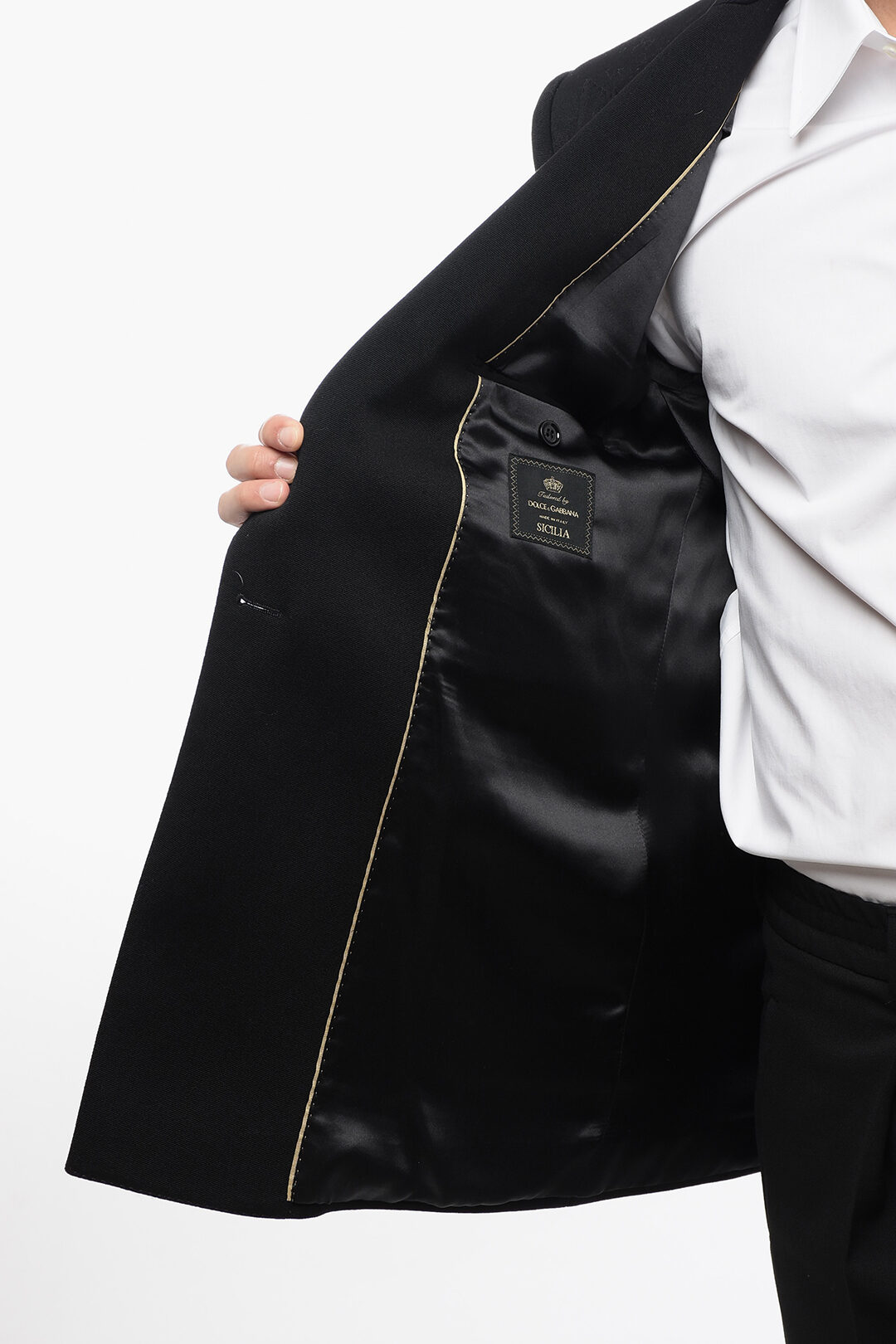 Dolce & Gabbana Wool Blend Double-Breasted Blazer With Peak
