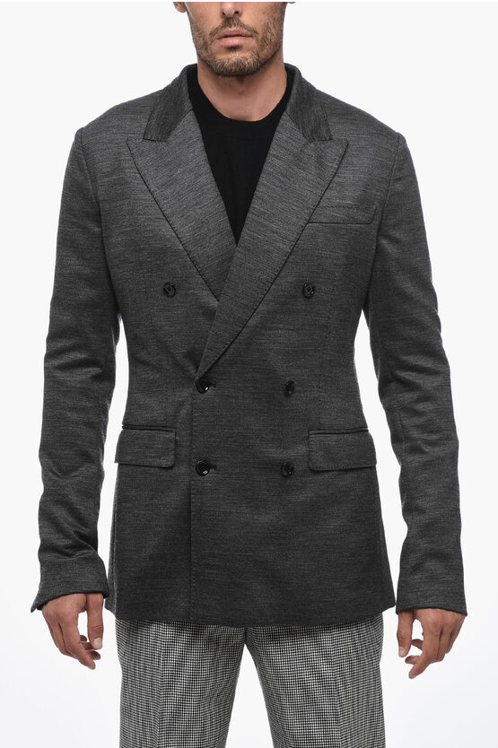 Shop Dolce & Gabbana Wool Blend Double Breasted Blazer