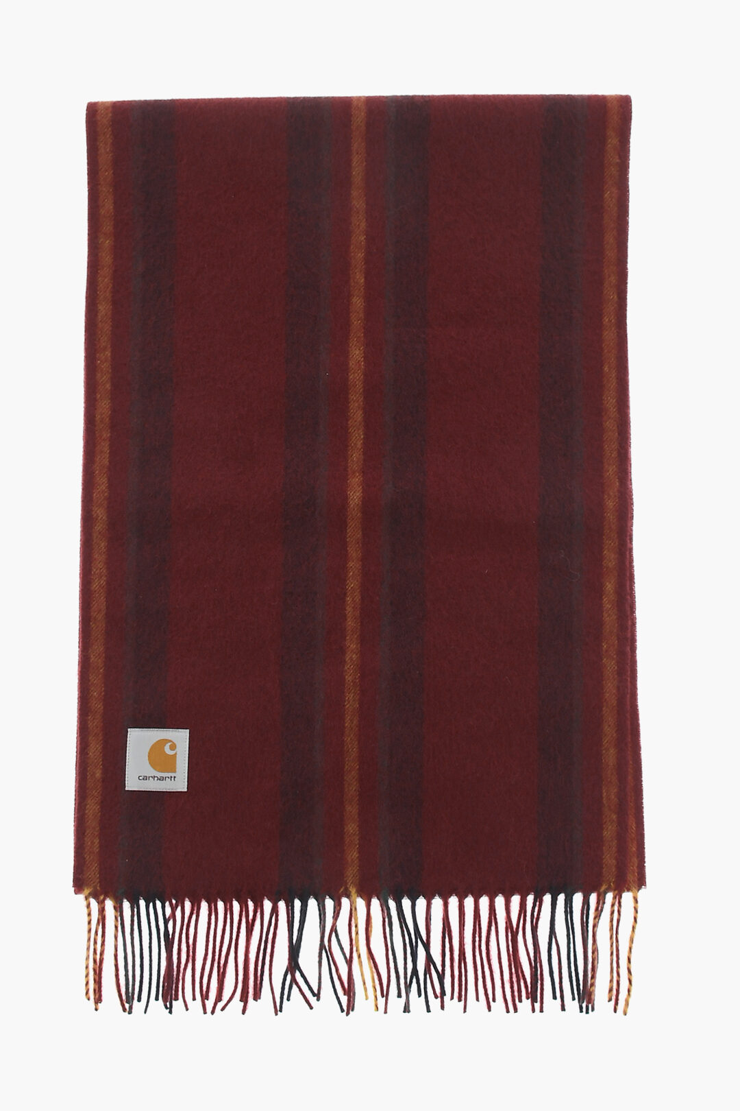 Carhartt OREGON SCARF マフラー Carhartt Wool Blend Fringed OREGON Scarf with Striped Detail men