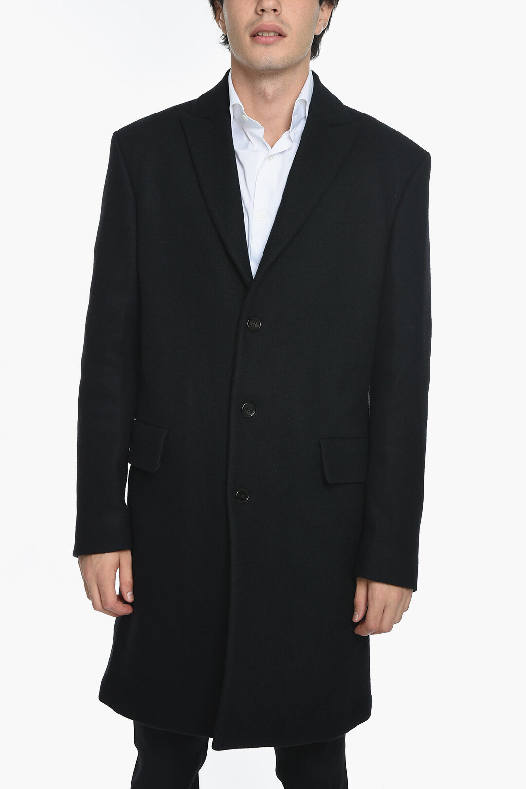 Dolce & Gabbana Wool-blend Half-lined Coat with Peak Lapel men ...