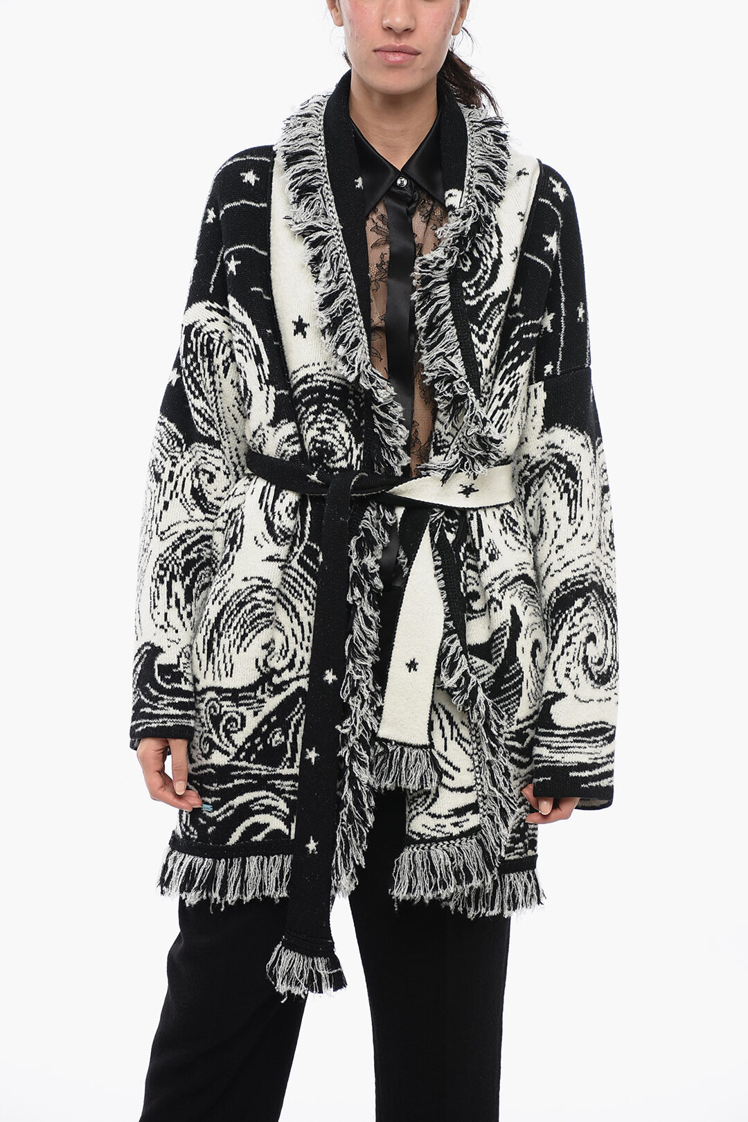 Alanui Wool Blend ICON Cardigan with Belt women - Glamood Outlet