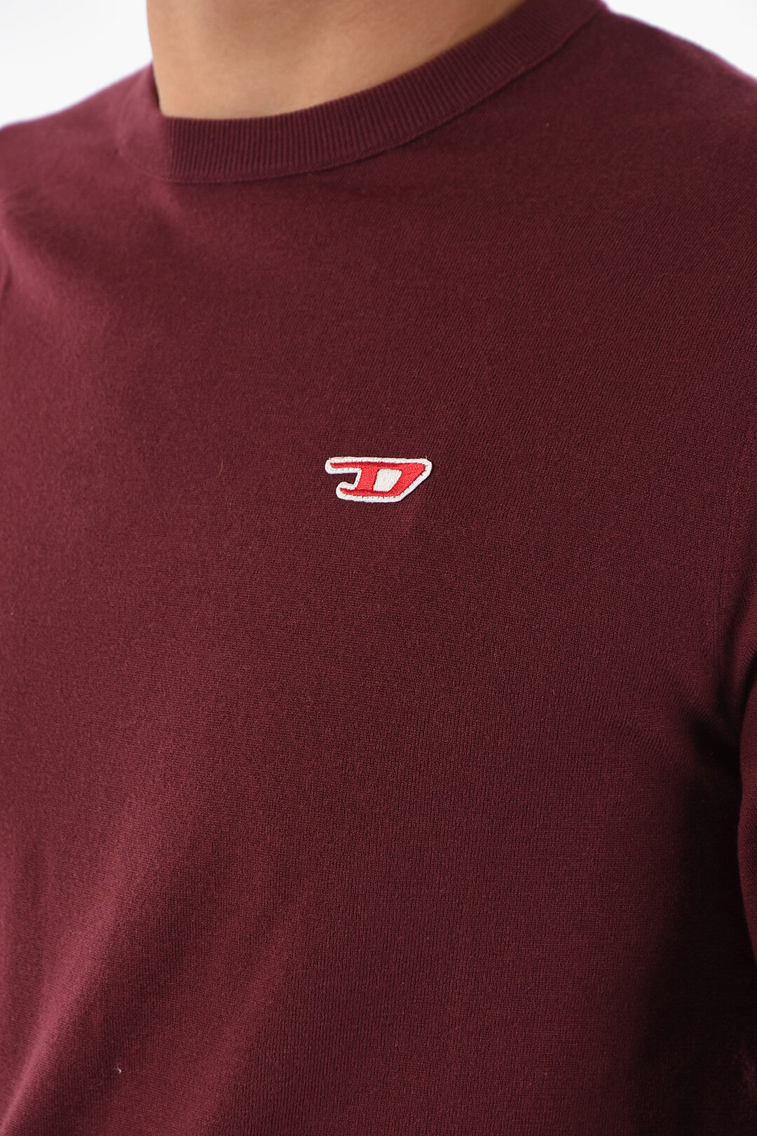 Logo patch wool-blend sweater